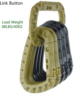 88LBS/40KG Load Weight Plastic Steel Link Button Nylon Button Tactical Outdoor Clasp Mountaineering Button Outer Key D Buckle