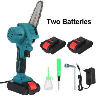 88V 3000W 4 Inch Mini Elektrische Kettingzaag Kettingzaag Met 1/2 Batterijen Houtbewerking Snoeien Een-Handed Tuin power Tools type A 2 accu