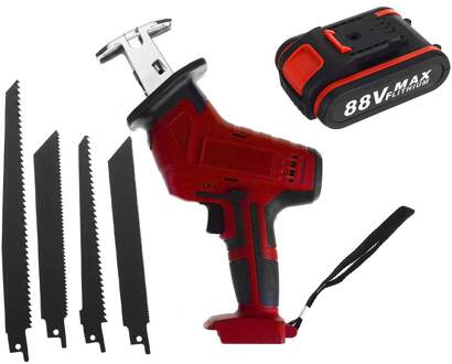 88V Draadloze Lithium Batterij Reciprozaag Hout/Metal Cutting Saw Sabel Zag Draagbare Elektrische Zaag Oplaadbare Power Tool 1 accu / EU