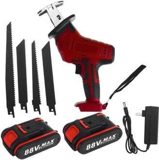 88V Draadloze Lithium Batterij Reciprozaag Hout/Metal Cutting Saw Sabel Zag Draagbare Elektrische Zaag Oplaadbare Power Tool 2 accu / EU