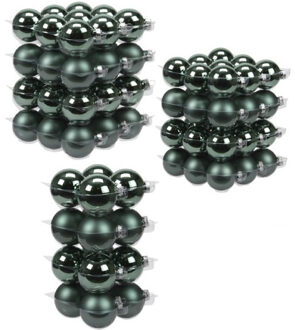 88x stuks glazen kerstballen emerald groen 4, 6 en 8 cm mat/glans