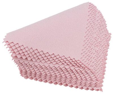 8cm * 8cm 50 stks/pak Sieraden Polijsten Roze Kleur Stof Zilver Polish Schoonmaakdoekje Zorg voor 925 Zilver