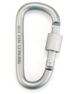 8CM Aluminium Carabiner D-Ring Key Clip Keten Camping Sleutelhanger Karabijnhaak Stevige Vergrendeling Karabijnhaak Outdoor Reizen Klein Gereedschap Zilver