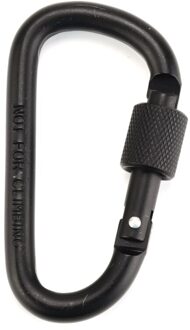 8CM Aluminium Carabiner D-Ring Key Clip Keten Camping Sleutelhanger Karabijnhaak Stevige Vergrendeling Karabijnhaak Outdoor Reizen Klein Gereedschap zwart