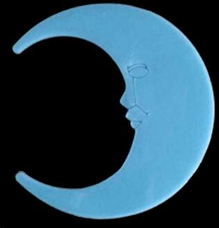 8Cm Moon Glow In The Dark Lichtgevende Op Muurstickers Voor Kinderkamer Woonkamer Muurtattoo Pvc materiaal Woondecoratie blauw