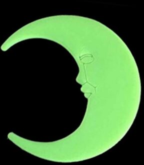 8Cm Moon Glow In The Dark Lichtgevende Op Muurstickers Voor Kinderkamer Woonkamer Muurtattoo Pvc materiaal Woondecoratie groen
