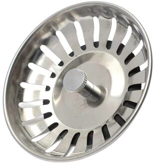 8Cm Rvs Cover Gat Sink Filter Gootsteen Keuken Afvoer Om Plug Afvoerputje Voor Badkamer