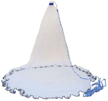 8Ft 2.4M Visnet Aas Gooien Hand Cast 3/4 Inch Sterke Nylon Mesh + Sinker