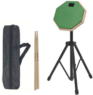 8in Rubber Houten Domme Drum Praktijk Training Drum Pad Voor Drums Oefening Slaginstrumenten Drum Accessoires groen