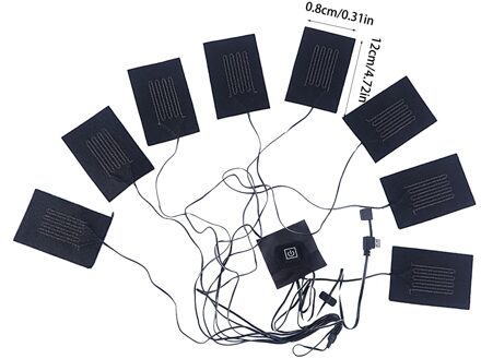 8in1 Elektrische Vest Heater Warme Doek Jas-Usb Thermische Verwarmde Pad Body Warmer Verwarming Warmer Pad Voor Doek Vest jas Schoenen