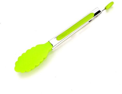 8Inch Rvs Bbq Grillen Tong Salade Brood Presenteren Tong Non-stick Barbecue Grillen Koken Tang Keuken Accessoires Licht Groen