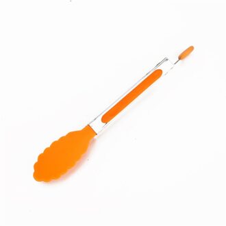 8Inch Rvs Bbq Grillen Tong Salade Brood Presenteren Tong Non-stick Barbecue Grillen Koken Tang Keuken Accessoires Oranje
