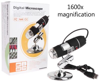 8LED 1600x USB Digitale Microscoop Elektronische Lens Licht Biologische Vergrootglas Endoscoop Camera Video Stand