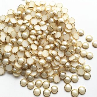 8mm 50 stuk/partij Acryl Kralen Pearl imitatie Half Plaksteen Bead Nail art Sieraden