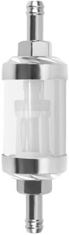 8Mm Cnc Aluminium Glas Gas Benzine Stookolie Filter Voor Atv Dirt Pit Motorcross Accessoires Onderdelen Zilver