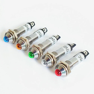 8mm metal Indicator lights no wire 12V 24V 220v power signal lamp indication waterproof Signal lamp LED indicator mini light
