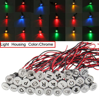 8mm Metal LED Dash Panel Warning Pilot Indicator Light 12-36V Turn Light Signal Lamp Waterproof Universal for Car Boat Truck