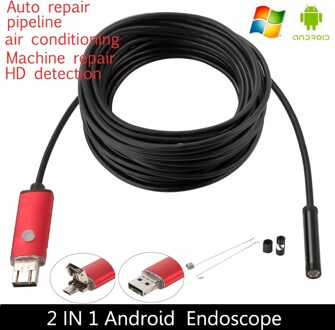 8Mm Usb Mini Endoscoop Camera Android 2/5/10M Flexibele Slang Buis Detectie Smartphone otg Endoscoop Camera 8LED 1m