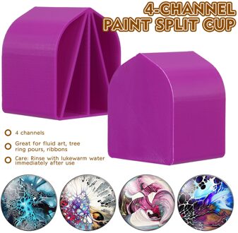 8Oz Acryl Giet Cup 4 Kanalen Verf Gieten Split Cup Art Giet Levert Olie Tekening Gereedschap Schilderen Kleur Distributie doos