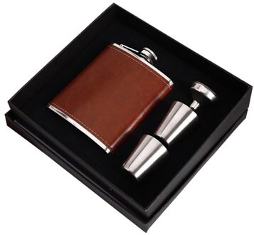 8Oz Rvs Heupfles Outdoor Leisure Hip Kolven Draagbare Whisky Wijn Fles Set Mannen Reizen Fles Voor alcohol reeks B 8oz