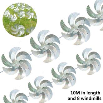 8Pcs/10 M Bird Repellent Reflecterende Schrikken Staven Windmolen Afschrikmiddel Controle Apparaat Tuin Ornament Outdoor