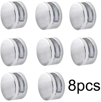 8Pcs 22mm/27mm Zinc Alloy Round Glass Clamp Bathroom Mirror Tight Clips Holder Hardware Door Hardware