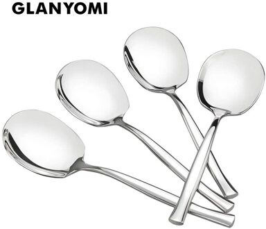 8Pcs 304 Rvs Opscheplepel Set Voor Catering, Grote Serveren Gebruiksvoorwerpen Buffet Lepels Restaurant Benodigdheden