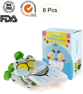 8Pcs/30Pcs Voedsel Pouch Opbergtas Zelfgemaakte Puree Pulp 148Ml Dubbele Rits Moedermelk Tas Bpa-Gratis Herbruikbare Verzegelde Complementaire groen 8stk
