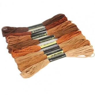 8Pcs 7.5M Katoen Borduurgaren Floss Diy Glad Craft Kruissteek Draden Naaigaren Glossy Naaien Gereedschap Bruin