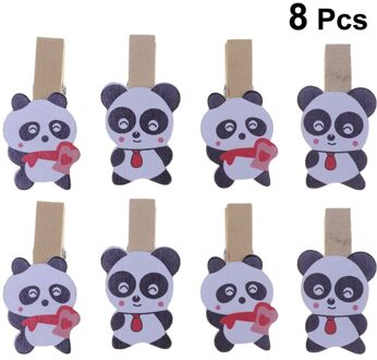 8Pcs Animal Panda Clips Houten Huis Paperclip Cartoon Foto Diy Clip Accessoire