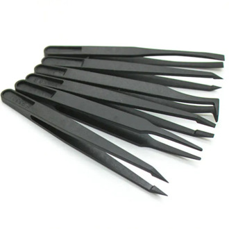 8pcs Anti-static Carbon fiber Electronic Tweezers Kit ESD Plastic Forceps PCB Repair Hand Tools Set