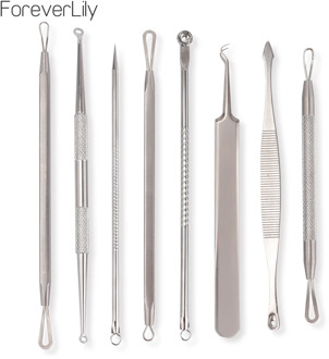8Pcs Blackhead Remover Tool Black Spots Needles Pore Cleanser Vacum Comedone Pimple Blemish Extractor Beauty Acne Remover Tools
