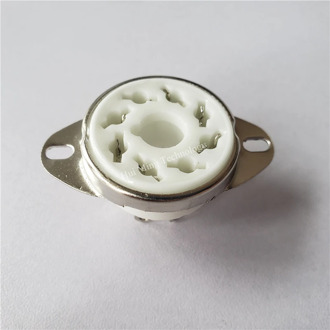 8pcs ceramic tube socket GZC8-1-A large 8 pin silver plated electronic tube holder outlet for EL34 KT88 6SN7