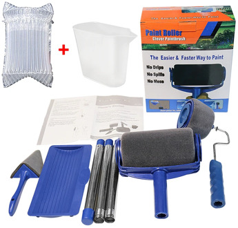 8PCS DIY Paint Roller Brush Tools Set Household Use Wall Decorative Handle Flocked Edger Tool Painting Brush with Seam