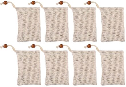 8Pcs Exfoliërende Zeep Saver Pouch Opknoping Zeep Houder Tas Voor Body Gezicht