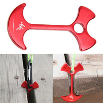 8Pcs Fishbone Floor Nagels Camping Tent Peg Nail Dek Outdoor Kamp Anker Peg Wind Touw Kettingen Gekoppeld Visgraat Nail rood