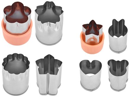 8Pcs Fruit Stervorm Fondant Cake Cookie Plunger Mould Mold Cutter Gereedschap Товары Для Дома И Кухни Glas oranje