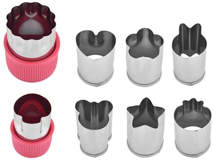 8Pcs Fruit Stervorm Fondant Cake Cookie Plunger Mould Mold Cutter Gereedschap Товары Для Дома И Кухни Glas rood