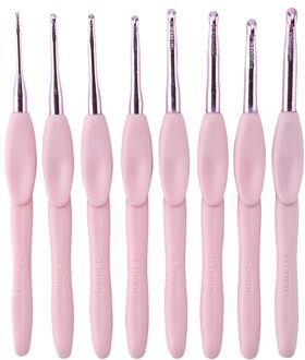 8Pcs Haaknaald Breinaalden Set Plastic Handvat Diy Craft Naaien Kits Steken Gereedschap Voor Weven Naaien Ambachten A 8stk