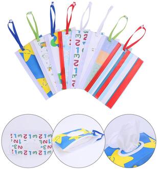 8Pcs Herbruikbare Nat Vegen Pouch Dispenser Draagbare Waterdichte Hervulbare Babydoekjes Case Houder