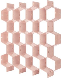 8Pcs Honeycomb Nest Lade Opslag Divider Sieraden Sok Tie Ondergoed Puin Opbergdoos Make Organisator Roze