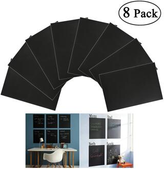 8Pcs Krijtbord Blackboard Stickers Verwisselbare A4 Size Krijtbord Muursticker Decal Met 1 Krijt Schoolbord Sticker Black Board