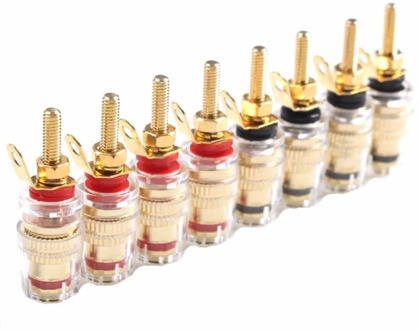 8pcs/lot 42MM Gold Plated Speaker Terminal Binding Post Amplifier Connector Suitable For 4mm Banana Plug