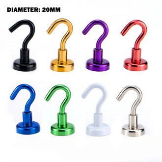 8Pcs Magnetic Hook Strong Hook Magnet Bracket Wall Suction Hook Bracket Support Hardware Magnetic Tool Multicolor