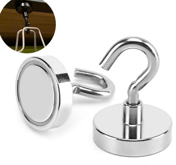 8Pcs Magnetic Hook Strong Hook Magnet Bracket Wall Suction Hook Bracket Support Hardware Magnetic Tool