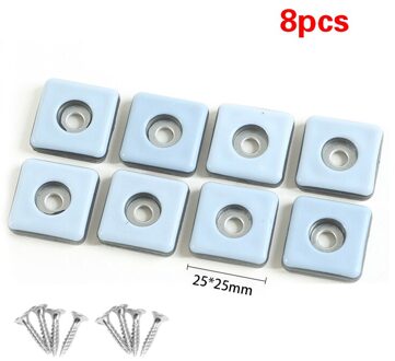 8Pcs Meubels Protector Caps Sliding Tafel Stoel Been Glide Pads Met Anti-Collision Bescherming Pad Vloer Pad Sliding pad 25X25MM