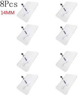 8Pcs Non-Trace Sterke Lijm Stickers Nail Schroef Geen Boren Muur Haak Badkamer Keuken Transparant Abs Sucker Haken hanger