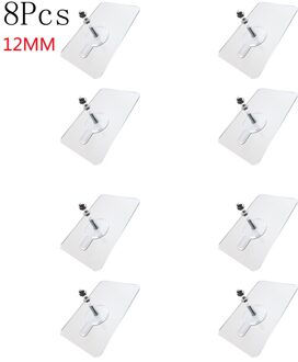 8Pcs Non-Trace Sterke Lijm Stickers Nail Schroef Geen Boren Muur Haak Badkamer Keuken Transparant Abs Sucker Haken hanger