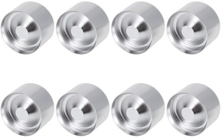 8Pcs Olie Brandstoffilter Cap Aluminium Opslag Kopjes Auto Gemodificeerde Accessoires Auto Styling (Zwart) zilver