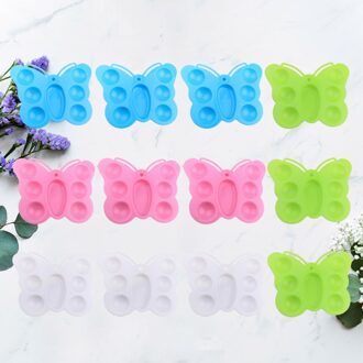 8Pcs Persoonlijkheid Vorm Diy Art Verf Tekening Lade Palet (Wit Blauw En Groen)